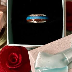 Stylish Blue and Brown Band Ring